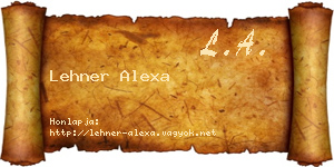 Lehner Alexa névjegykártya